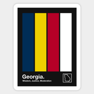 Georgia State Flag  // Original Minimalist Artwork Poster Design Sticker